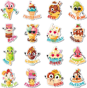 Aimant de réfrigérateur en papier mignon de forme personnalisée, motif de crème glacée imperméable de bonne qualité, aimant puissant - Product Image 6