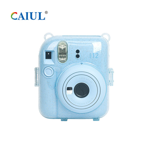 인스턴트 카메라 반짝이 보호 케이스 fujifilm instax mini 12/11/7/9/40/90/evo 카메라 용 크리스탈 클리어 케이스