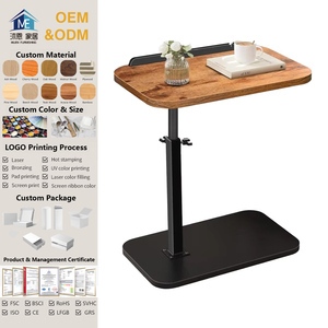Hiện Đại Cổ Điển Mộc Mạc Cổ Giao Diện Điều Khiển Bảng 360 ° Xoay C-Hình Gỗ Tv Khay Có Thể Điều Chỉnh Bảng Bên Cho Đồ Nội Thất Phòng Khách - Product Image 1