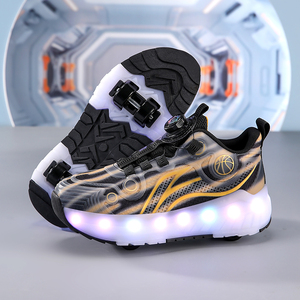 Patins à roulettes pour enfants, respirants, à 4 roues, LED, pour garçons et filles, vente en gros - Product Image 2