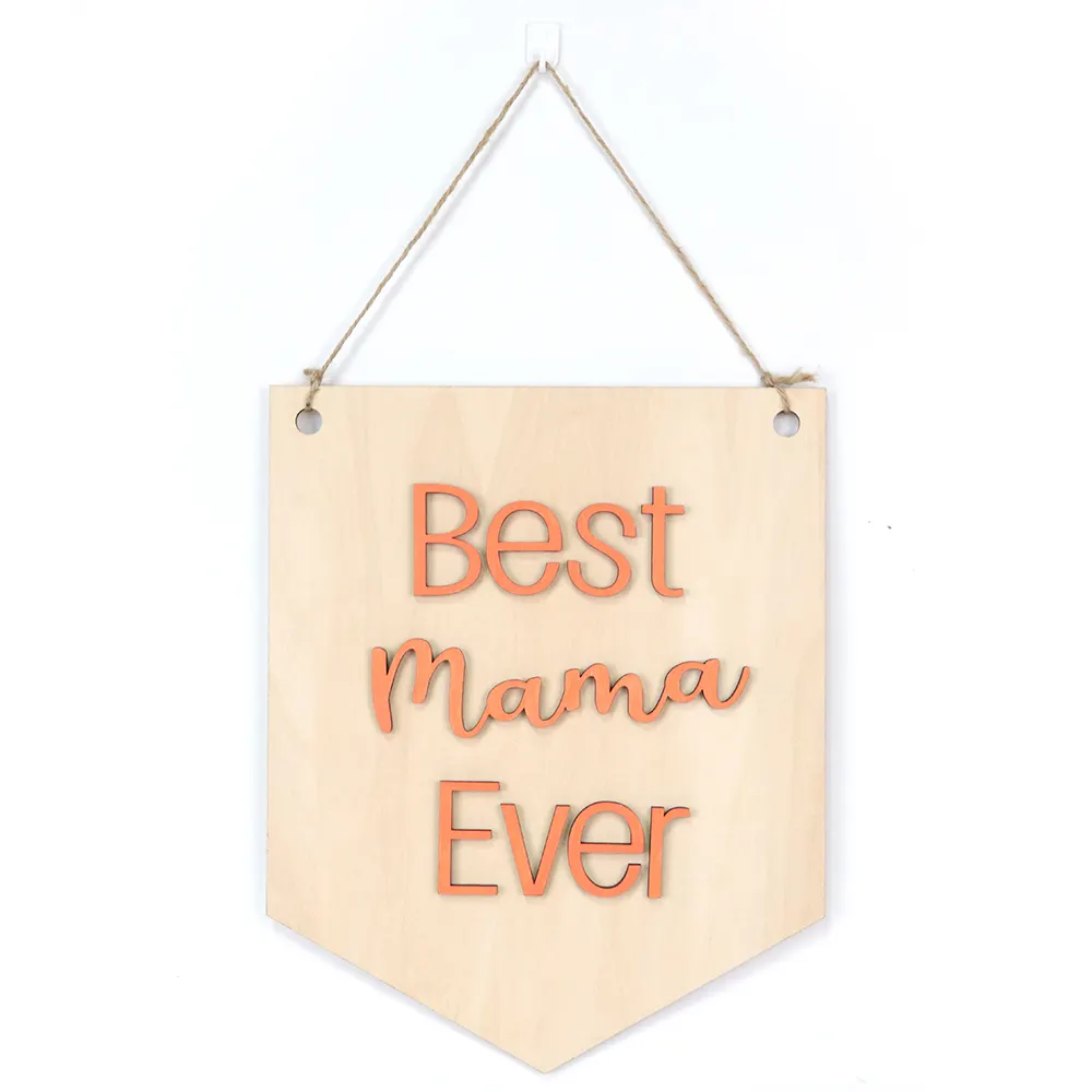 3D en bois Meilleure maman de tous les temps pour les cadeaux de la fête des mères Panneau en bois pour maman