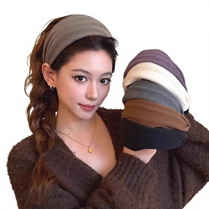 Diadema retro de otoño-invierno de ala ancha hecha <span class=keywords><strong>a</strong></span> mano negra para mujer, nueva colección 2025, para lavado facial, pinza para el pelo, diadema de moda de alta gama estilo occidental - Product Image 2