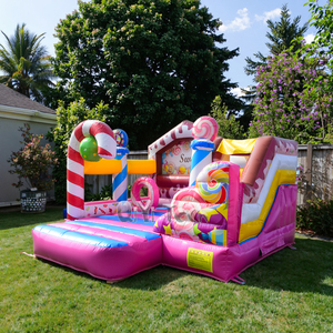 Nhà bị trả lại thương mại <span class=keywords><strong>Inflatable</strong></span> lâu đài thương mại nhảy lâu đài Bouncer màu hồng cho trẻ em - Product Image 1