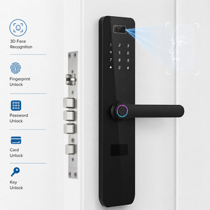 Serrure intelligente Bluelock Tuya <span class=keywords><strong>WisA</strong></span> avec Wi-Fi, reconnaissance faciale 3D, empreinte digitale, code, carte mémoire, en alliage d'aluminium, pour usage commercial et résidentiel - Product Image 1