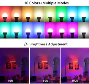 <span class=keywords><strong>Ampoule</strong></span> intelligente Wi-Fi RGB 12W A80 E27 à intensité variable pour la maison, ampoules PC avec télécommande - Product Image 4