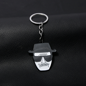 Porte-clés en émail motif visage Heisenberg en métal, pendentif tendance pour cadeaux et sacs à dos - Product Image 4