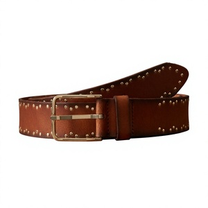 Cinturones de Cuero Vacuno Personalizados para Hombre, Modelo NA220 de BS INTERNATIONAL, Cuadrados, de Acero, a la Moda, Resistentes al Agua, Duraderos, Ligeros y de Alta Calidad - Product Image 1