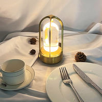 Lampe de table moderne en cristal rechargeable sans fil pour décor de restaurant, ambiance extérieure et intérieure