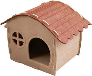 Maison pour chat en feutre de laine naturelle écologique, détachable, pliable, avec toit et fenêtre, confortable, chaude, cachette intérieure, capacité de 66L - Product Image 2