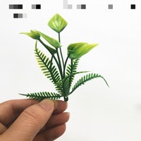 Bunga palsu air buatan plastik dengan pemandangan tangki ikan daun anggrek rumput air daun Persia