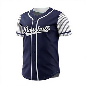 Maillot de baseball personnalisé en polyester 100% à col en V, sublimation personnalisée, nom, numéro, logo, bouton, uniforme d'équipe pour adultes unisexes - Product Image 1