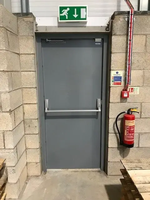 Puertas de Acero Resistentes al Fuego con Aislamiento Acústico para Uso Exterior en Supermercados y Escuelas.