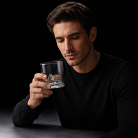 Tasse en verre borosilicate transparente tendance de 180 ml pour whisky, thé, café, saké – Cadeau minimaliste