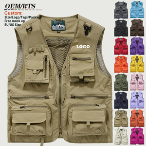 Gilet da pesca multitasche in rete da uomo, senza maniche, stile cargo, per fotografia, escursionismo, safari, viaggi, giornalismo - Product Image 1