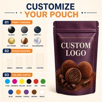 Sachet d'emballage pour truffes au chocolat, personnalisé, imprimé, à fermeture éclair, mat, en MOPP/VMPET/PE, qualité alimentaire, refermable, 100g 250g