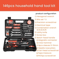 Fabricant Boîte à outils à main multifonctionnelle 146 pièces Kit d'outils de réparation professionnel pour le matériel ménager