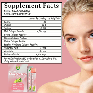 Best Quality Collagen Jelly Powerful Wrinkle Care Skin Glow <b>Sugar</b>-Free Halal Collagen Jelly Green Grape Flavor Beauty Products - Product Image 2