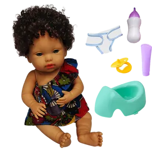 定制塑料乙烯基关节娃娃眼睛脸模具免费黑皮肤14英寸18英寸儿童黑色娃娃