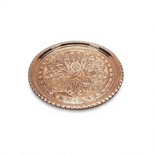 Assiette de présentation ronde en cuivre à motif gaufré, taille personnalisée, au meilleur prix - Product Image 1