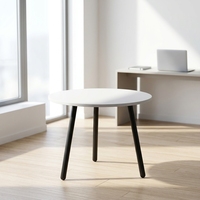 Ensemble de table de conférence moderne en bois rond pour 4 personnes, pour la maison, le bureau et le salon