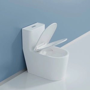 Lavado de inodoro de cerámica blanca ecológica Diseño moderno para baño S-Trap Drenaje barato - Product Image 5