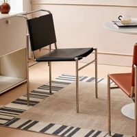 Chaise de style nordique moderne, chaise de célébrité d'Internet, cuir véritable, meubles de salle à manger durables