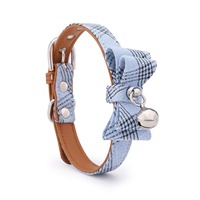 Collier élégant en polyester uni personnalisé pour chat avec nœud papillon en rubans, sangle réglable pour petit chien, idéal pour les fêtes et toutes les saisons