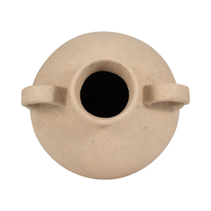 Vase rond en terre cuite, poterie, avec deux poignées, pour la décoration de salon et de maison - Product Image 6