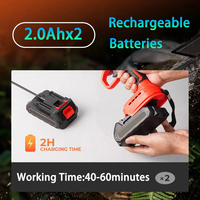 6 pouces 21V Portable De Poche Électrique Arbre Bois Coupe Sans Fil Scie À Chaîne Machine Mini Lithium Électrique Tronçonneuse Batterie