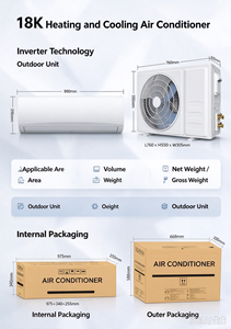 Climatiseur mural split 18000 BTU, 2 tonnes, refroidissement et chauffage, unité AC murale 110V 220V, climatisation domestique - Product Image 5