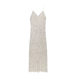 Robe midi crayon personnalisée 2026 pour <span class=keywords><strong>femme</strong></span>, à sequins et épaules dénudées, robe de soirée moulante scintillante avec embellissements perlés, OEM/ODM - Product Image 1