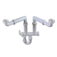 Tuyau de vidange d'évier en PVC pour cuisine, double filtre, kit de vidange d'évier de cuisine, siphon, tuyau de vidange d'évier/tube, double bac