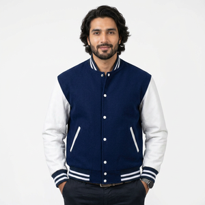 2025 Manufacturer Wholesale High Quality Button Up <b>Men</b> Custom Logo Varsity Baseball Letterman Jackets - Product Image 1