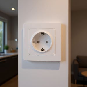 เอโกสตาร์ปลั๊กไฟสไตล์เยอรมัน 16A 250V สีขาว วัสดุพีซี 1 ช่องเสียบปลั๊กติดผนัง - Product Image 3