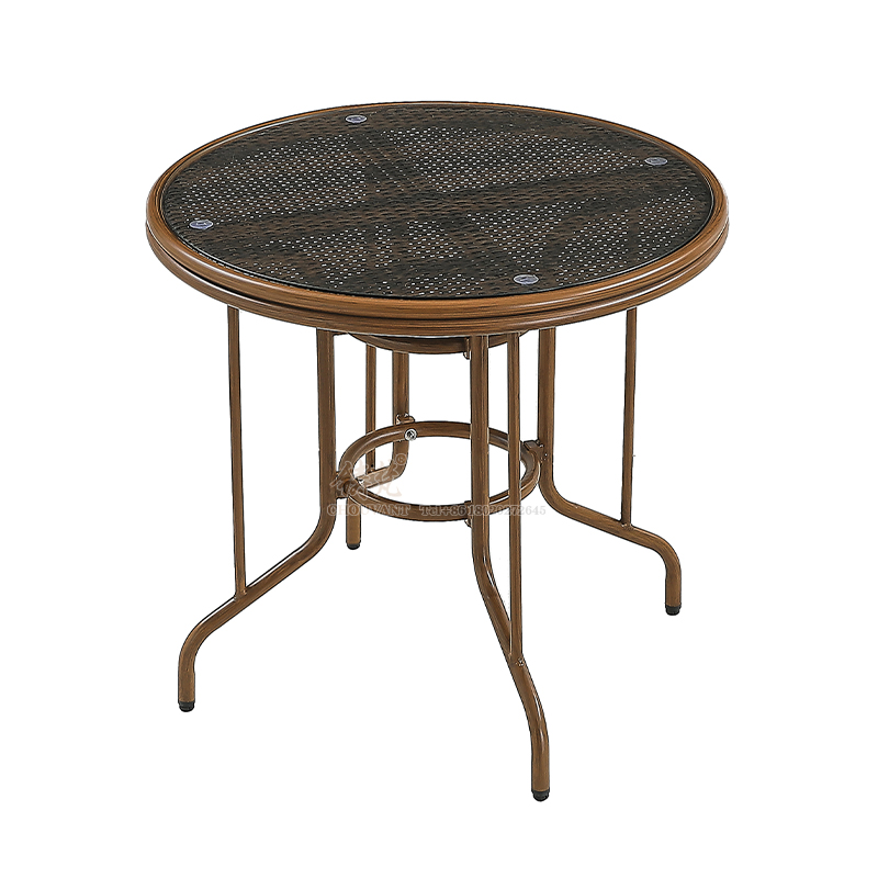 Tavolo Bar Esterno Tidyard - Polyrattan, 120x60x110 Cm, Con Ripiano