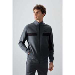 Conjunto Deportivo para Hombre, Color Gris Oscuro, Texturizado, Corte Estándar, Manga Larga, Transpirable, Casual - Product Image 4