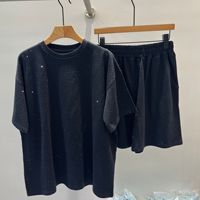 Kaos Katun Rajut Lengan Pendek Gaya Kasual Manis-Keren Musim Panas 2026 Kerah Mandarin Wanita Fashionable dan Awet