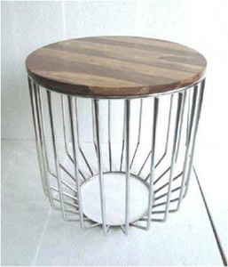 Tables basses rondes martelées en laiton avec cylindre en métal au design moderne Ensemble de meubles de décoration intérieure pour le salon Tables d'appoint pour le hall d'entrée - Product Image 2