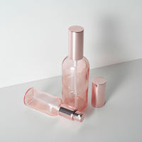 Botella de Perfume Reutilizable Ecológica de 15 ml, Color Oro Rosa, Spray, Vidrio Rosa, Multiusos, a Prueba de Fugas