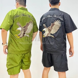 New Custom Embroidery <b>Patch</b> <b>Men</b> Lightweight Casual Wear Polyester Shirts and Nylon <b>Shorts</b> Two Piece Set Windbreaker Tracksuit - Product Image 3