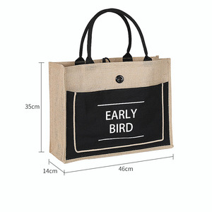 Bolso de mano de algodón y lino de <span class=keywords><strong>AliExpress</strong></span>, bolso de yute amarillo, bolso de <span class=keywords><strong>mujer</strong></span>, bolso de compras de tela de lino, bolsa de regalo, bolso retro, bolso de mano - Product Image 2