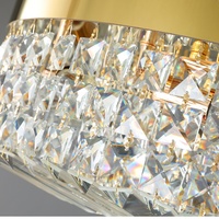 Lustre moderne en cristal de fer avec finition dorée et éclairage LED pour salon et plafond de maison