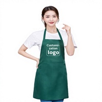Tablier publicitaire personnalisé avec logo, sangle de cou, cadeau promotionnel pour la restauration, uniforme de cuisine, tissu en velours pêche, polyester