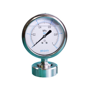 เกจวัดแรงดันไดอะแฟรม BRIGHTY ขนาด 98 มม. 0-4MPa แบบเชื่อมต่อชัค - Product Image 1