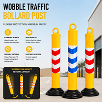 Poteau de signalisation routière prismatique réfléchissant haute intensité de 75 cm, homologué IP68, borne de signalisation routière en PU, borne de signalisation d'avertissement