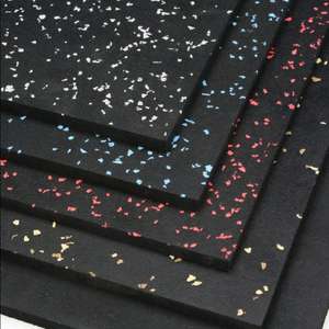 고품질 15mm 두께 헬스장 고무 바닥 매트 충격 흡수 탄성 타일 롤 정원용 방화 헬스장 바닥재 - Product Image 1