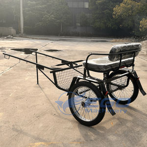 Chariot à chevaux mini marathon populaire à 2 roues, chariot sulky noir unique à 2 roues, calèche pour poney à vendre - Product Image 3