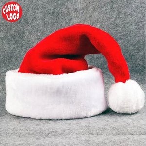 Gorros de Santa Claus Personalizados de Felpa Suave de Poliéster, Color Personalizado, Duraderos y Económicos, Decoraciones Navideñas, Gorros Pequeños de Navidad - Product Image 4