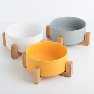 Tazón de cerámica mate para mascotas de pie alto, sin barbilla negra, fácil <span class=keywords><strong>Clen</strong></span>, cuenco de cerámica antichoque para mascotas, protege la columna Cervical, cuenco de comida para perros - Product Image 4