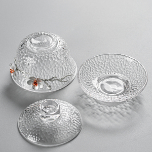 <span class=keywords><strong>Gaiwan</strong></span> en verre artisanal résistant à la chaleur pour la préparation du thé, idéal pour les ensembles de service. - Product Image 5